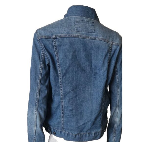 The Limited Women's Denim Jean Jacket Blue Collared Med. Wash Retro Size L - Picture 4 of 9